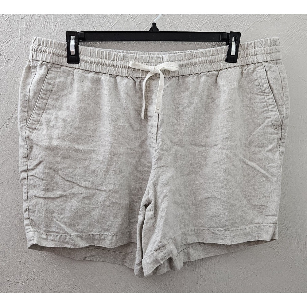 Talbots Shorts Women Size 2XP 100% Linen Lightweight Drawstring Beachy 6" Inseam